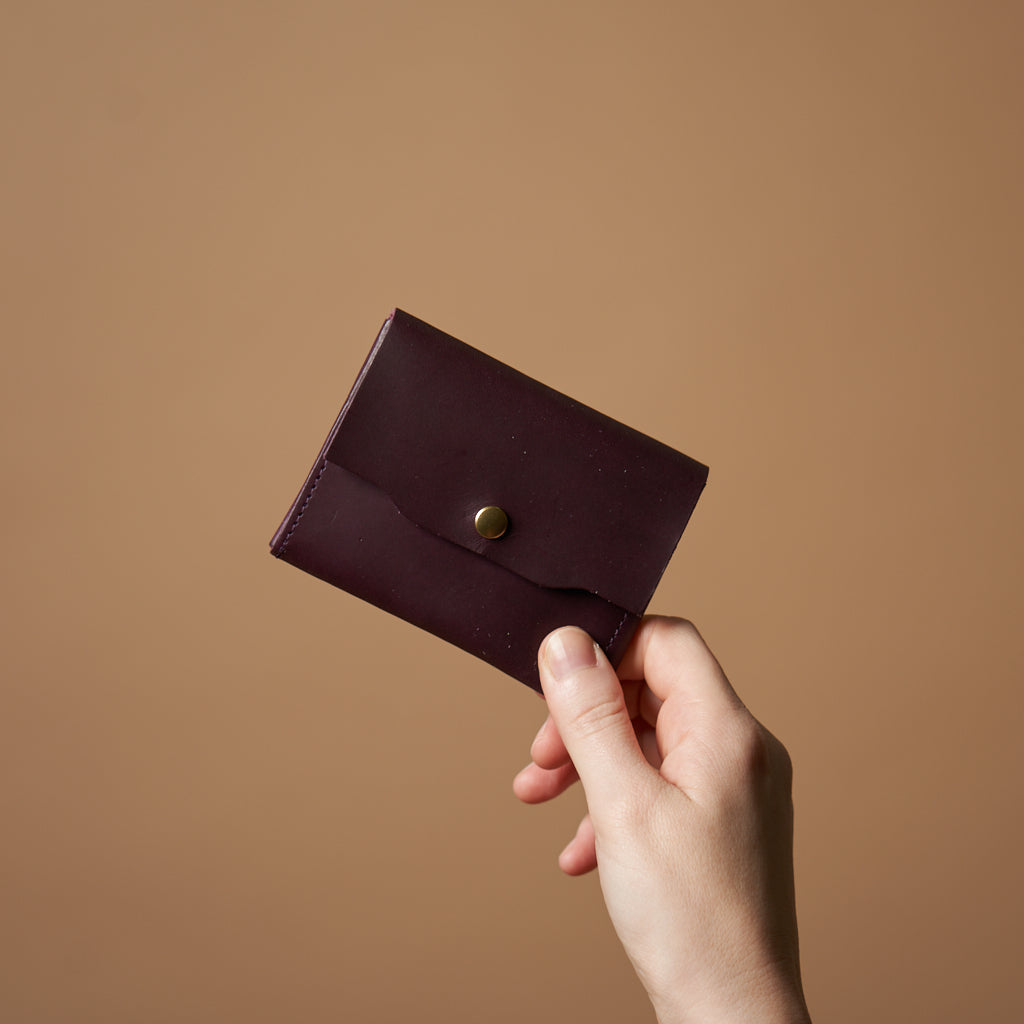 Small Crossgrain Leather Tri-Fold Envelope Wallet
